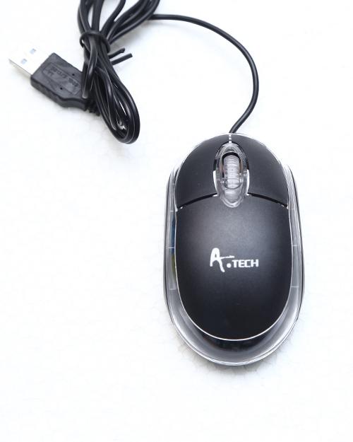 A.Tech OP1100 USB Optical Mouse - Black
