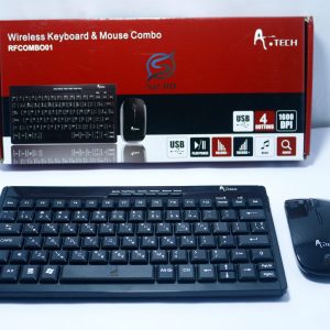 A.Tech RFCOMBO01 2.4GHz Mini Slim Wireless Keyboard & Mouse Combo - Black