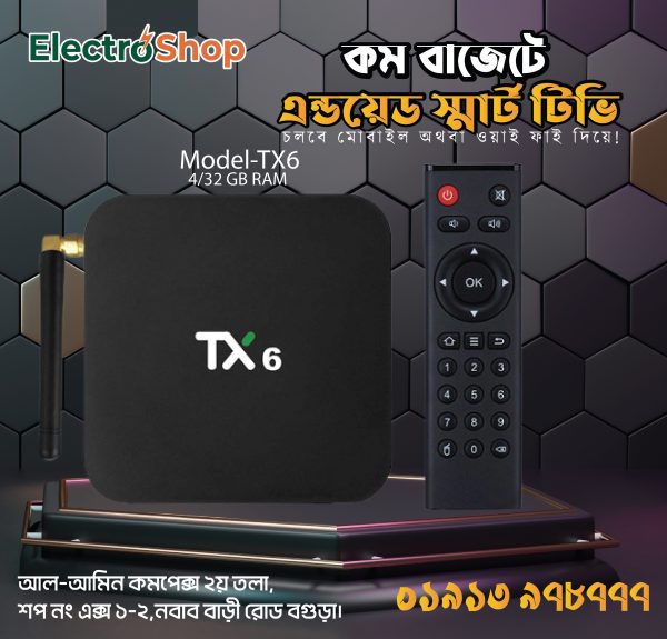 Tanix TX6 4 32 GB RAM 6K Resolution Android 9.0 TV Box
